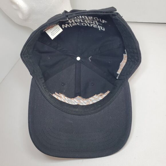 Harley Davidson Wisconsin Logo Black Graphic Adjustable Baseball Hat Cap OSFM - Picture 5 of 7